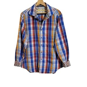 Robert Graham Colorful Plaid Long Sleeve Button Down Shirt